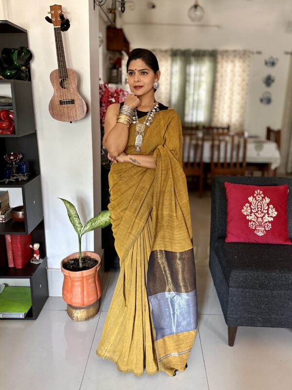 Roopkatha Mustard Cotton Saree