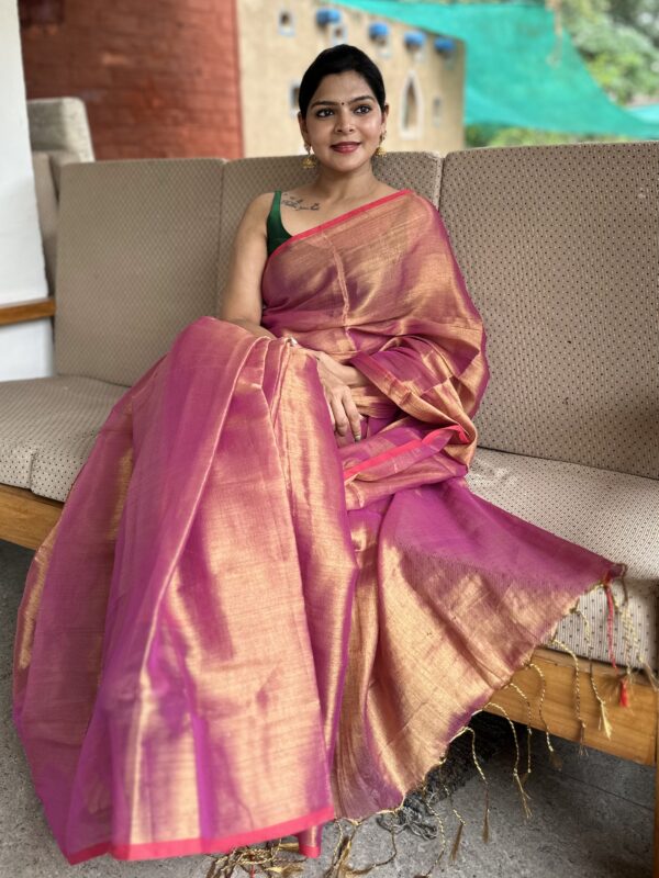 Jhalak Magenta Tissue Cotton Saree